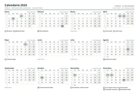 Primera página: Calendario anual A4 horizontal (A4 horizontal · 1 página · unos 67 KB)