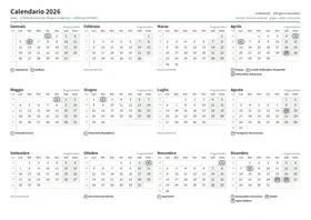 Prima pagina: Calendario annuale A4 orizzontale (A4 orizzontale · 1 pagina · circa 69 KB)