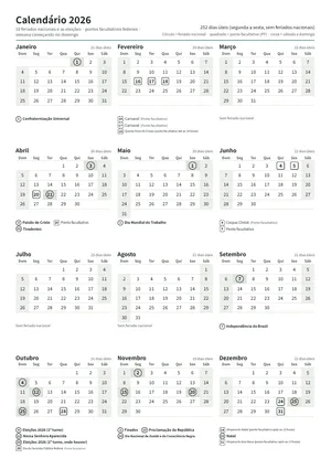 Prévia: Calendário anual (A4 retrato)