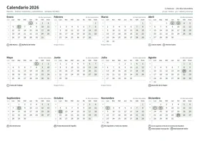 Primera página: Calendario anual A4 horizontal (A4 horizontal · 1 página · unos 67 KB)