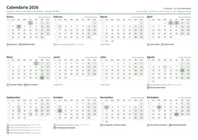 Primera página: Calendario anual A4 horizontal (A4 horizontal · 1 página · unos 99 KB)