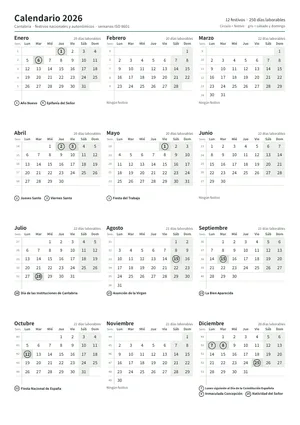 Primera página: Calendario anual A4 vertical (A4 vertical · 1 página · unos 68 KB)