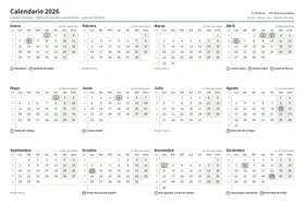 Primera página: Calendario anual A4 horizontal (A4 horizontal · 1 página · unos 67 KB)