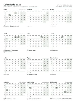 Primera página: Calendario anual A4 vertical (A4 vertical · 1 página · unos 67 KB)