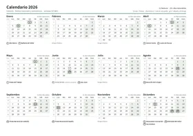 Primera página: Calendario anual A4 horizontal (A4 horizontal · 1 página · unos 73 KB)
