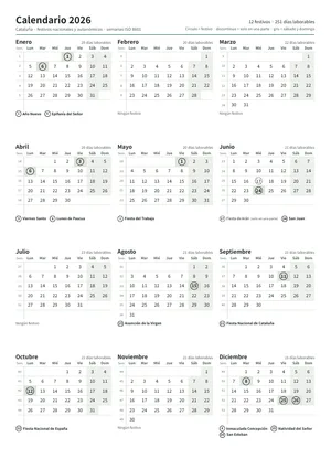 Primera página: Calendario anual A4 vertical (A4 vertical · 1 página · unos 73 KB)