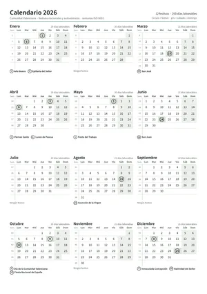 Primera página: Calendario anual A4 vertical (A4 vertical · 1 página · unos 68 KB)