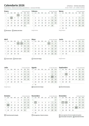 Primera página: Calendario anual A4 vertical (A4 vertical · 1 página · unos 67 KB)
