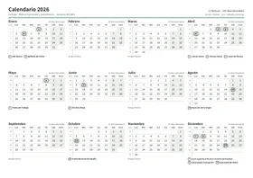 Primera página: Calendario anual A4 horizontal (A4 horizontal · 1 página · unos 68 KB)