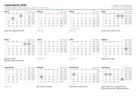 Primera página: Calendario anual A4 horizontal (A4 horizontal · 1 página · unos 67 KB)