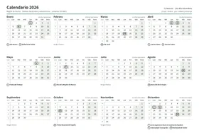 Primera página: Calendario anual A4 horizontal (A4 horizontal · 1 página · unos 67 KB)