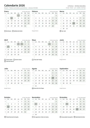 Primera página: Calendario anual A4 vertical (A4 vertical · 1 página · unos 67 KB)