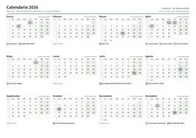 Primera página: Calendario anual A4 horizontal (A4 horizontal · 1 página · unos 67 KB)