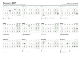 Prima pagina: Calendario annuale A4 orizzontale (A4 orizzontale · 1 pagina · circa 68 KB)