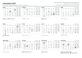 Primera página: Calendario anual A4 horizontal (A4 horizontal · 1 página · unos 152 KB)
