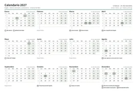 Primera página: Calendario anual A4 horizontal (A4 horizontal · 1 página · unos 67 KB)