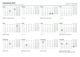 Primera página: Calendario anual A4 horizontal (A4 horizontal · 1 página · unos 67 KB)