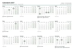 Primera página: Calendario anual A4 horizontal (A4 horizontal · 1 página · unos 67 KB)