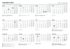 Primera página: Calendario anual A4 horizontal (A4 horizontal · 1 página · unos 98 KB)