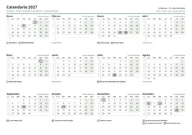 Primera página: Calendario anual A4 horizontal (A4 horizontal · 1 página · unos 67 KB)