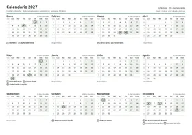 Primera página: Calendario anual A4 horizontal (A4 horizontal · 1 página · unos 67 KB)