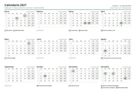 Primera página: Calendario anual A4 horizontal (A4 horizontal · 1 página · unos 67 KB)