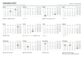 Primera página: Calendario anual A4 horizontal (A4 horizontal · 1 página · unos 73 KB)