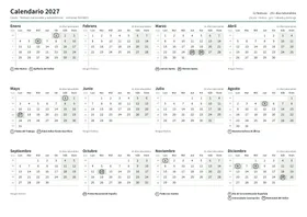 Primera página: Calendario anual A4 horizontal (A4 horizontal · 1 página · unos 67 KB)