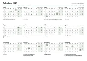 Primera página: Calendario anual A4 horizontal (A4 horizontal · 1 página · unos 67 KB)