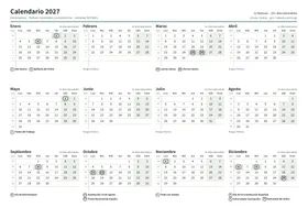 Primera página: Calendario anual A4 horizontal (A4 horizontal · 1 página · unos 67 KB)