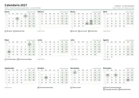 Primera página: Calendario anual A4 horizontal (A4 horizontal · 1 página · unos 67 KB)