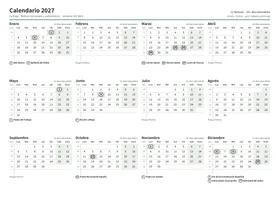 Primera página: Calendario anual A4 horizontal (A4 horizontal · 1 página · unos 67 KB)