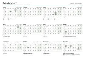 Primera página: Calendario anual A4 horizontal (A4 horizontal · 1 página · unos 67 KB)