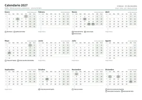 Primera página: Calendario anual A4 horizontal (A4 horizontal · 1 página · unos 67 KB)