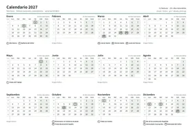 Primera página: Calendario anual A4 horizontal (A4 horizontal · 1 página · unos 67 KB)