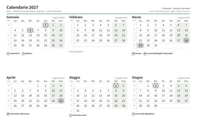 Prima pagina: Calendario semestrale A4 orizzontale (A4 orizzontale · 2 pagine · circa 71 KB)