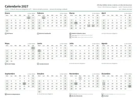Vista previa: Calendario anual horizontal (carta)