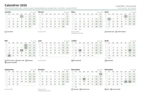 Première page : Calendrier annuel A4 paysage (A4 paysage · 1 page · env. 69 Ko)