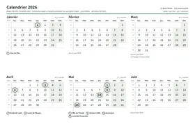 Première page : Calendrier semestriel A4 paysage (A4 paysage · 2 pages · env. 72 Ko)