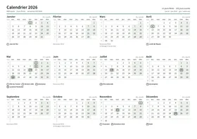 Première page : Calendrier annuel A4 paysage (A4 paysage · 1 page · env. 66 Ko)