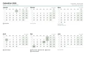 Première page : Calendrier semestriel A4 paysage (A4 paysage · 2 pages · env. 69 Ko)