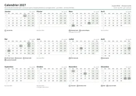 Première page : Calendrier annuel A4 paysage (A4 paysage · 1 page · env. 69 Ko)