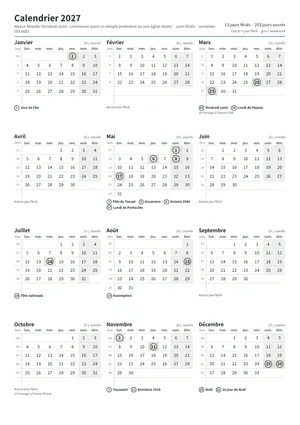 Première page : Calendrier annuel A4 portrait (A4 portrait · 1 page · env. 69 Ko)