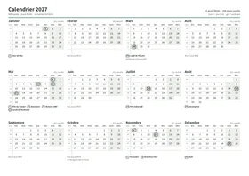 Première page : Calendrier annuel A4 paysage (A4 paysage · 1 page · env. 66 Ko)