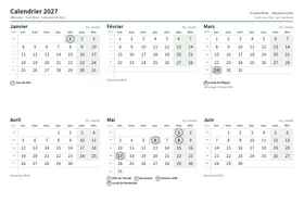 Première page : Calendrier semestriel A4 paysage (A4 paysage · 2 pages · env. 68 Ko)