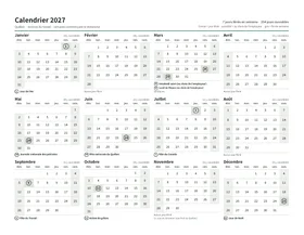 Première page : Calendrier annuel, format Lettre paysage (Lettre paysage · 1 page · environ 70 ko)