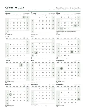 Première page : Calendrier annuel, format Lettre portrait (Lettre portrait · 1 page · environ 70 ko)