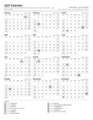 First page: Year calendar, Letter portrait