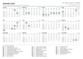 Pratinjau Kalender 1 halaman (A4 lanskap)