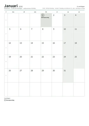 Eerste pagina: Maandkalender A4 (A4 staand · 12 pagina's · ca. 94 kB)